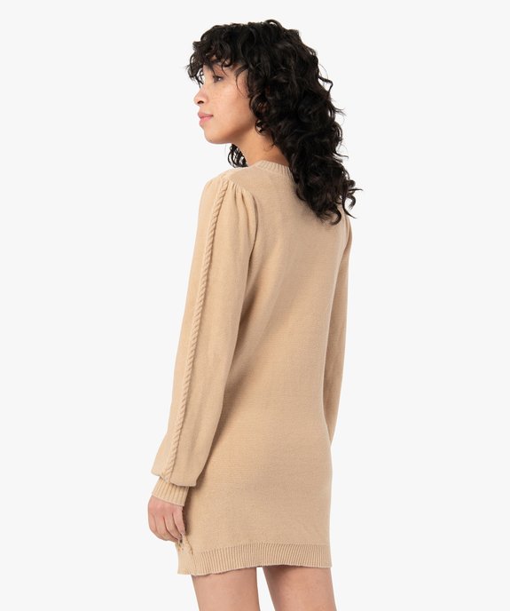 Robe pull femme en maille fantaisie sur l’avant vue3 - GEMO(FEMME PAP) - GEMO