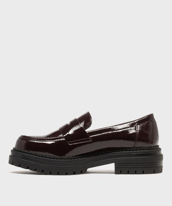 Mocassins chunky à semelle crantée et tige vernie femme - Follow Me vue3 - FOLLOW ME - GEMO