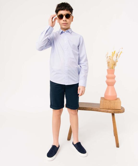 Chemise garçon à manches longues à fines rayures vue4 - GEMO (JUNIOR) - GEMO