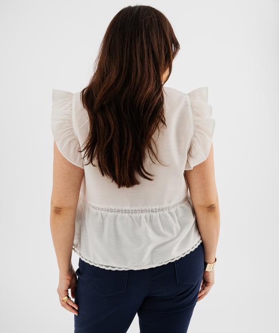Blouse sans manches avec volants et broderies femme grande taille vue3 - GEMO (G TAILLE) - GEMO