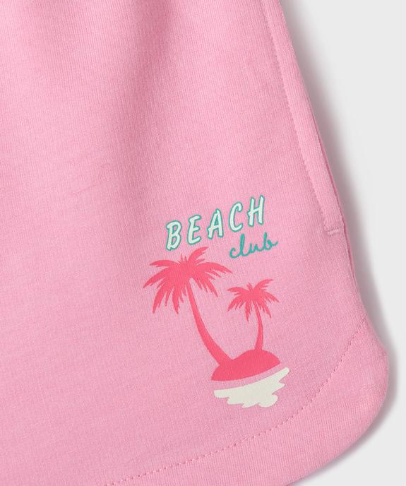 Short ample en maille French Terry fille vue2 - GEMO 4G FILLE - GEMO