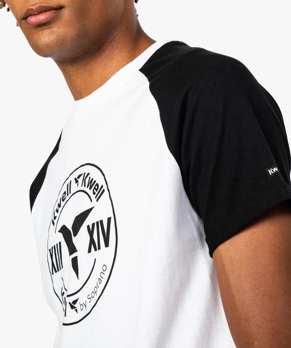 Tee-shirt homme bicolore à manches raglan courtes - Kwell by Soprano vue2 - KWELL - GEMO