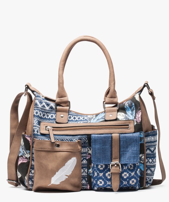 Sac à main femme multipoche imprimé vue1 - GEMO (ACCESS) - GEMO