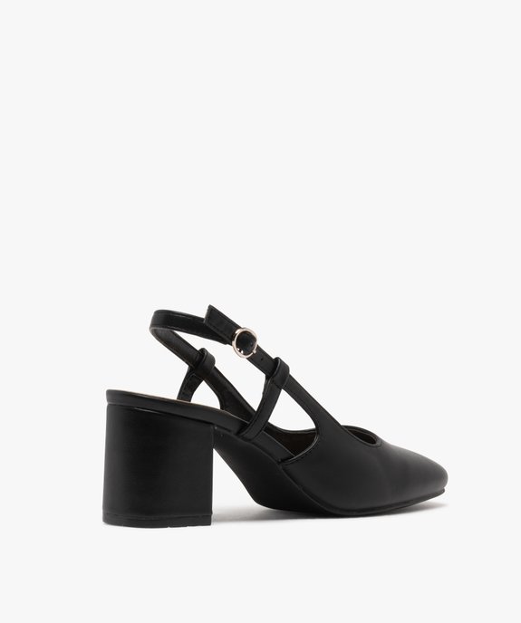 Escarpins sling-back à talon large et bout carré femme vue4 - FOLLOW ME - GEMO
