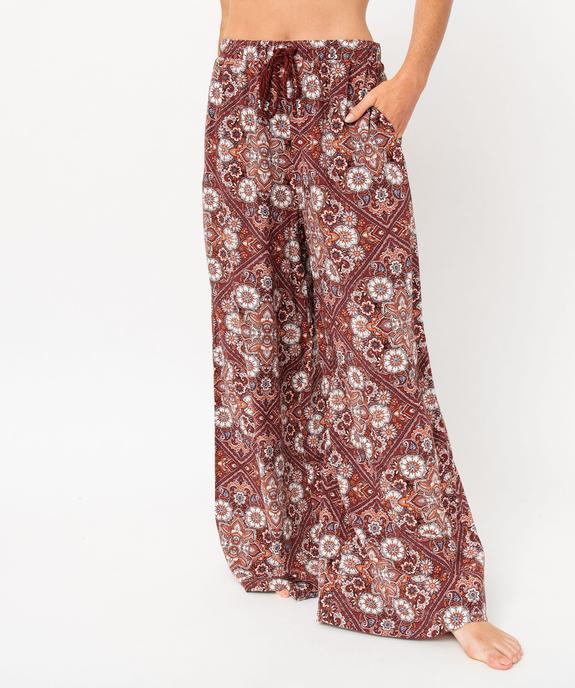 Pantalon de pyjama ample à motifs fleuris femme vue1 - GEMO 4G FEMME - GEMO
