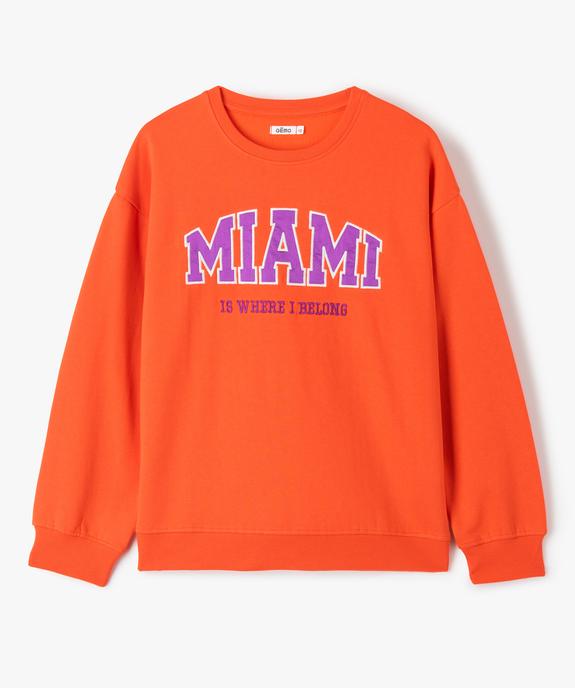 Sweat fille molletonné avec inscription brodée vue2 - GEMO (JUNIOR) - GEMO