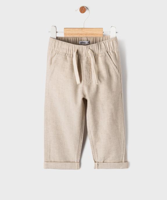 Pantalon chic en coton et lin bébé garçon vue5 - GEMO(BEBE DEBT) - GEMO