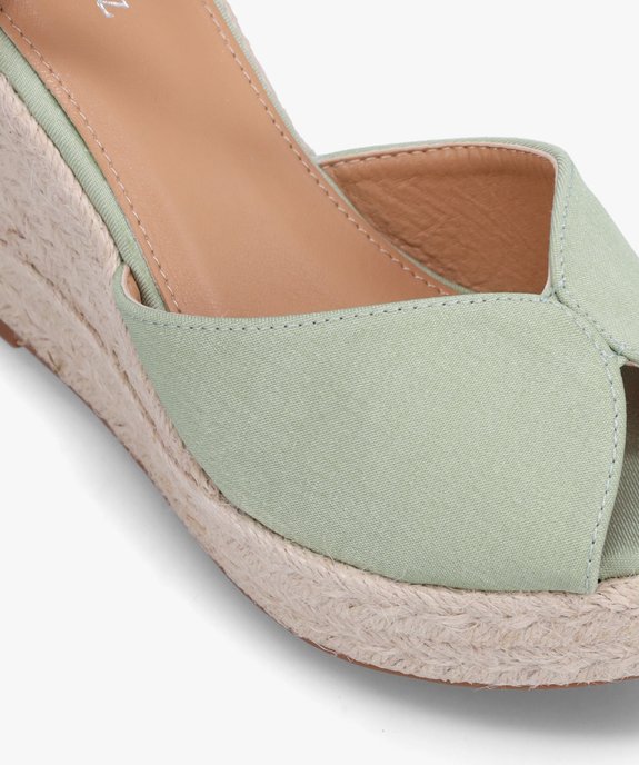 Sandales femme compensées en corde dessus satin uni vue6 - SANS MARQUE - GEMO