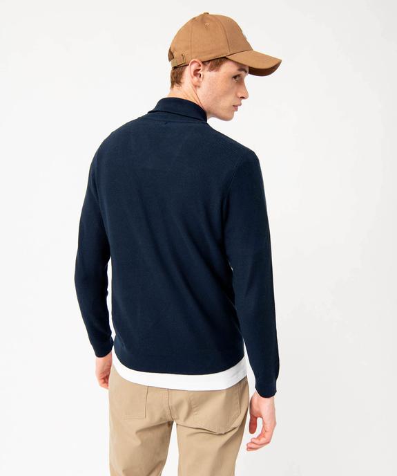 Pull col châle en fine maille côtelée homme vue5 - GEMO 4G HOMME - GEMO