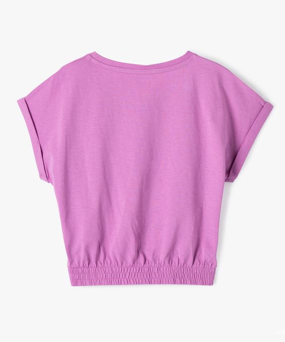 Tee-shirt fille à manches courtes avec motif en sequins brodés vue3 - GEMO (ENFANT) - GEMO