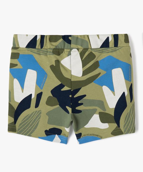 Short bébé garçon en maille imprimé jungle - LuluCastagnette vue3 - LULUCASTAGNETTE - GEMO