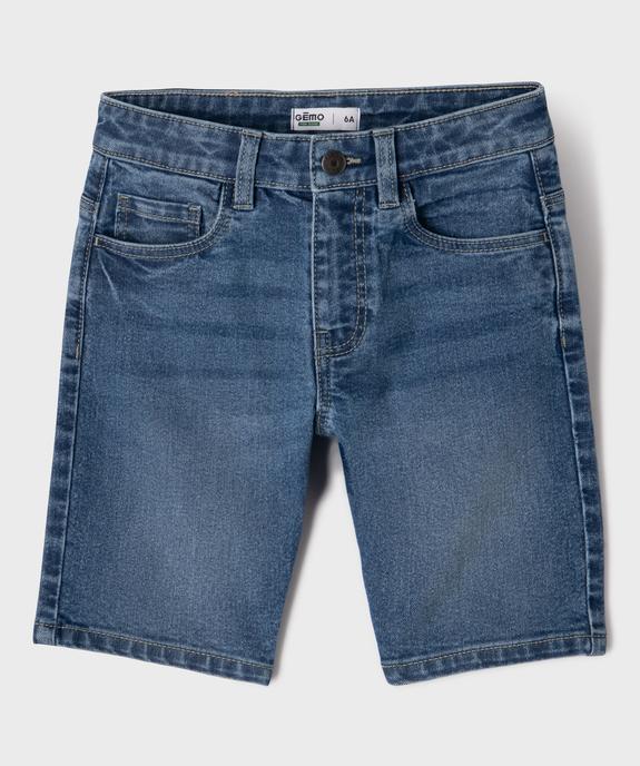 Bermuda en jean coupe skater en denim extensible garçon vue1 - GEMO 4G GARCON - GEMO