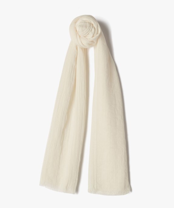Foulard extra fin en polyester recyclé uni femme vue1 - GEMO 4G FEMME - GEMO