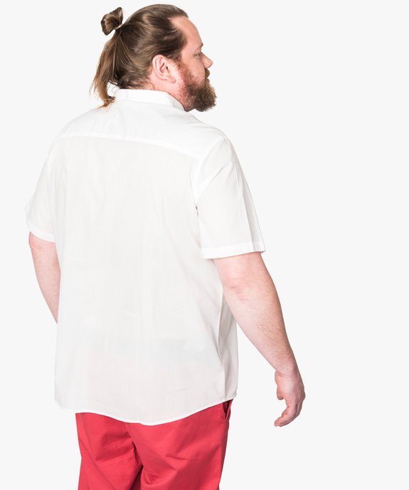 Chemise manches courtes à fines rayures vue3 - GEMO (G TAILLE) - GEMO