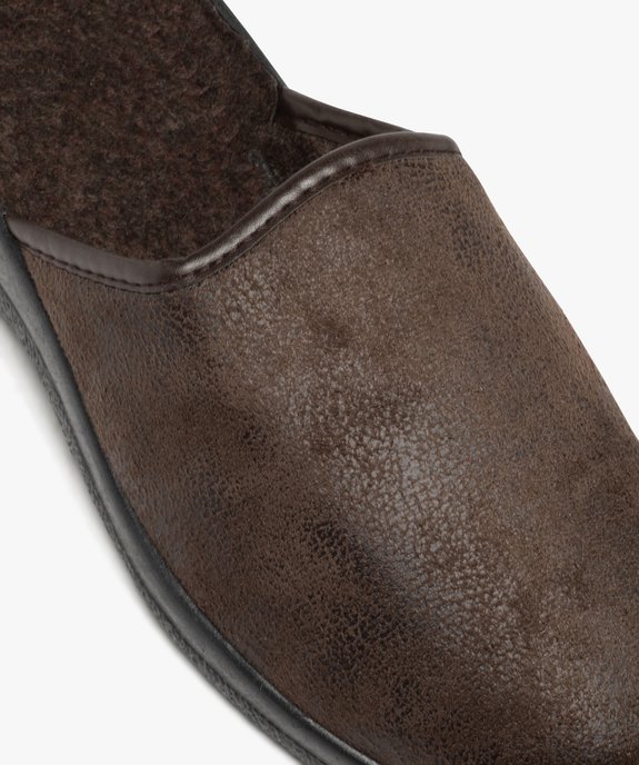 Chaussons homme mules confort avec dessus uni aspect vieilli vue6 - GEMO(HOMWR HOM) - GEMO
