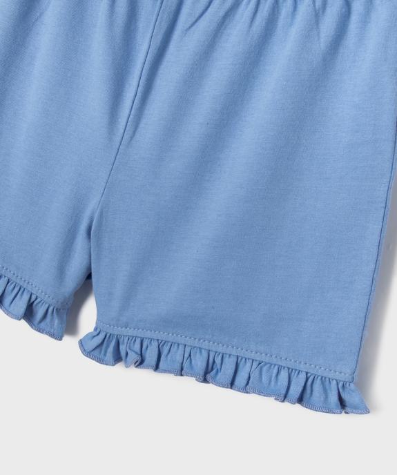 Pyjashort à volant avec haut rayé fille - LuluCastagnette vue3 - LULU CASTAGNETTE GEMO FOR GOOD - GEMO