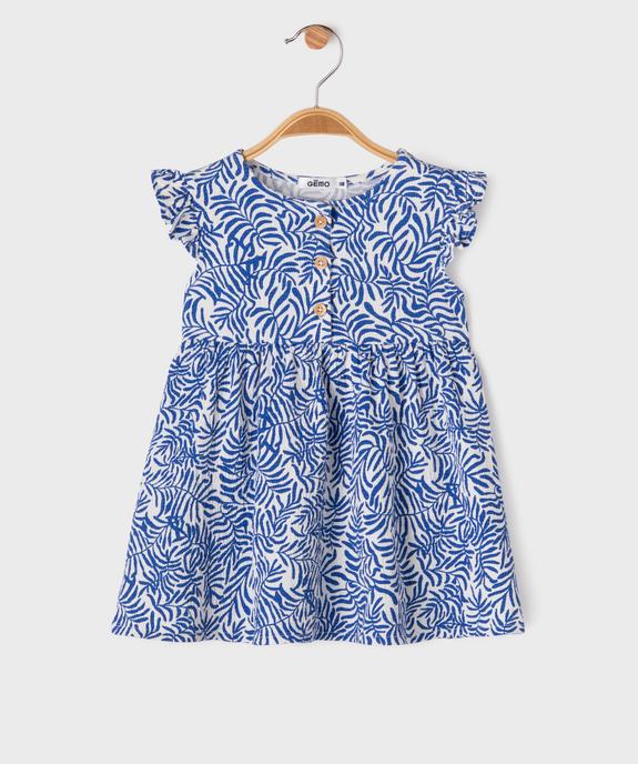 Robe en maille gaufrée à motifs fleuris bébé fille vue1 - GEMO(BEBE DEBT) - GEMO