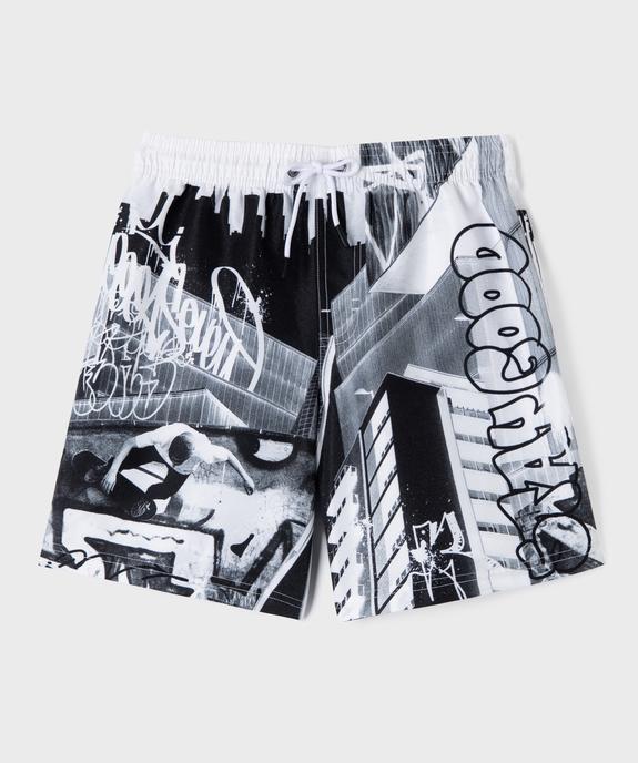 Short de surf à motif urbain garçon vue1 - GEMO (JUNIOR) - GEMO