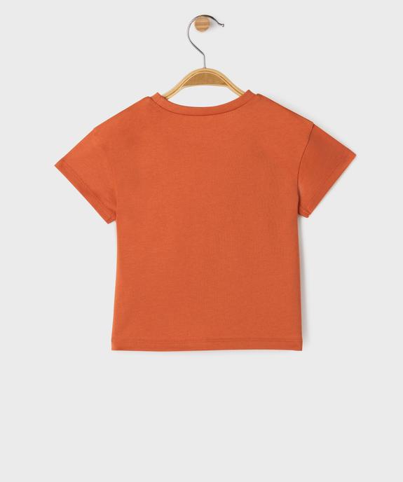 Tee-shirt manches courtes avec inscription pailletée bébé fille vue3 - GEMO(BEBE DEBT) - GEMO