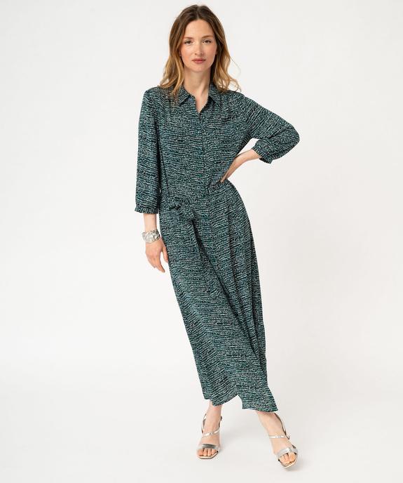 Robe chemise longue à manches 3/4 femme vue1 - GEMO 4G FEMME - GEMO