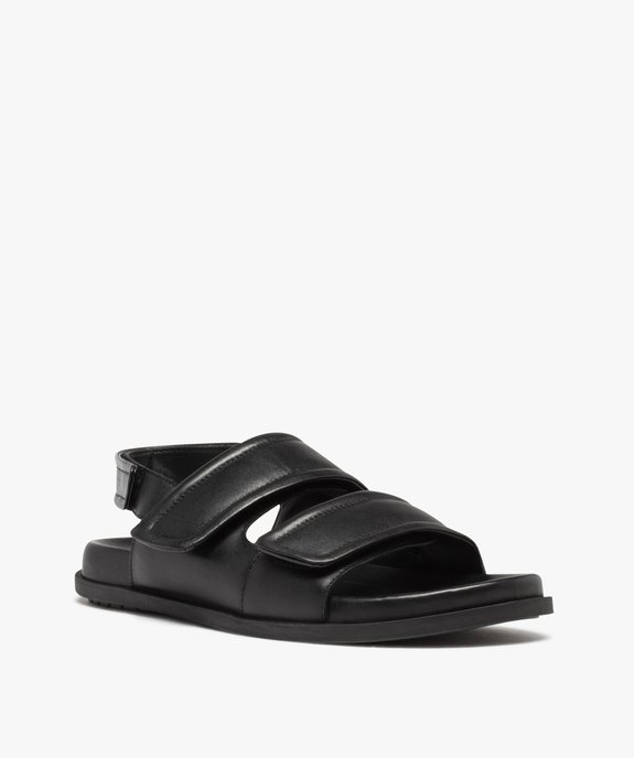 Sandales homme unies à brides scratch - Tanéo vue2 - TANEO - GEMO