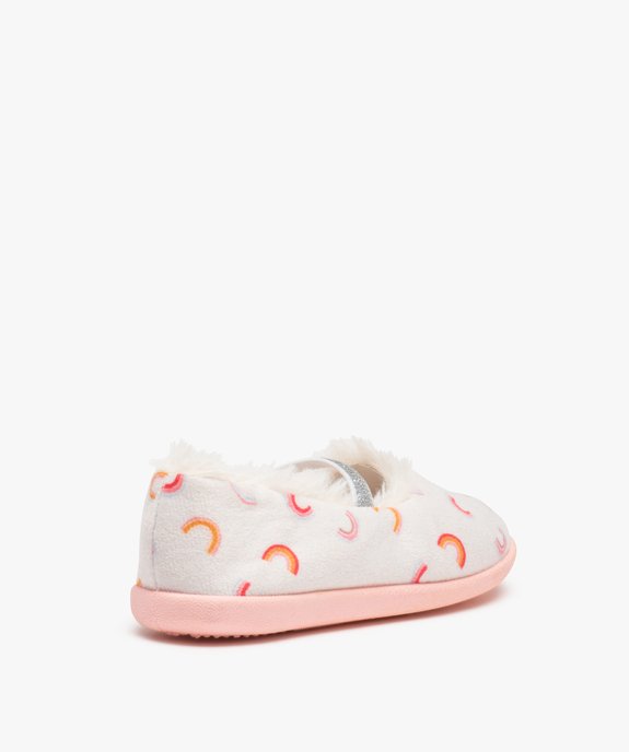 Chaussons fille ballerines en velours brodées licorne vue4 - GEMO (ENFANT) - GEMO