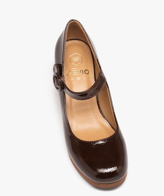 Escarpin verni à plateforme avec bride femme vue5 - GEMO(URBAIN) - GEMO