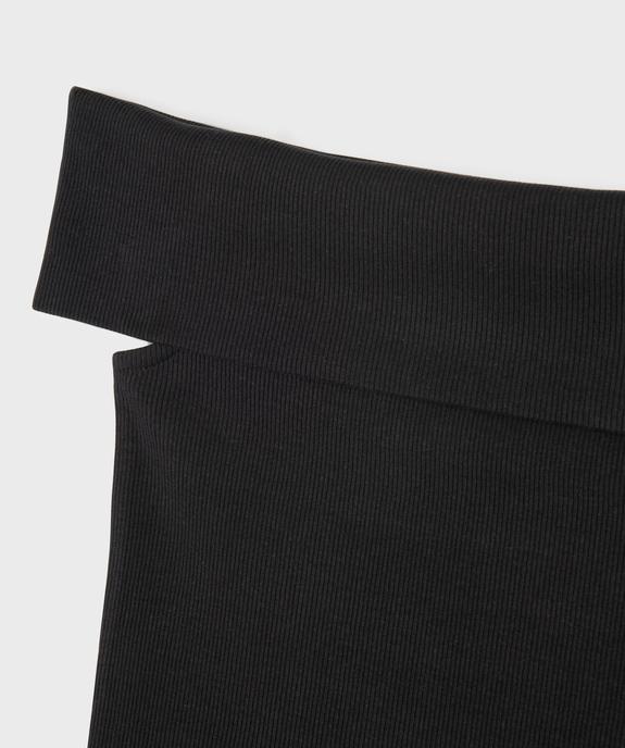 Tee-shirt à col bardot en maille côtelée fille vue2 - GEMO (JUNIOR) - GEMO