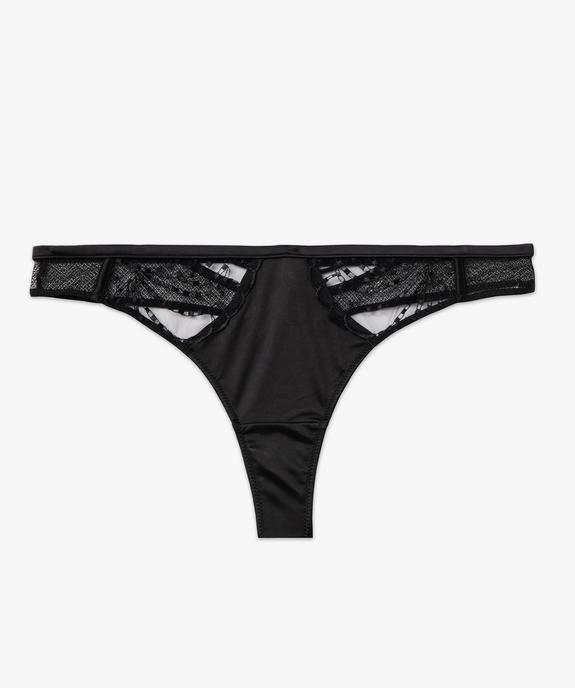 String en microfibre satinée et dentelle femme vue4 - GEMO(HOMWR FEM) - GEMO
