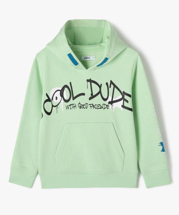 Sweat à capuche avec inscriptions garçon vue1 - GEMO 4G GARCON - GEMO