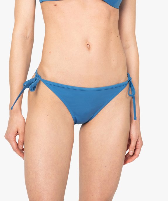 Bas de maillot de bain femme forme slip avec liens vue1 - GEMO (PLAGE) - GEMO