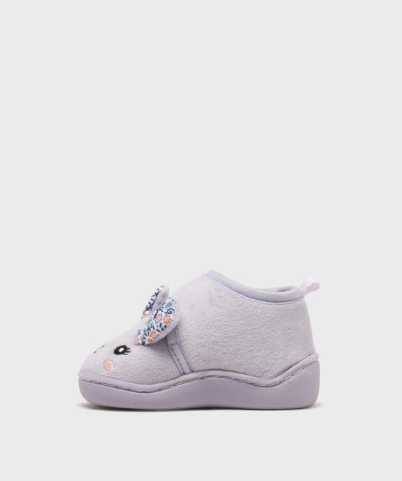 Chaussons montants à scratch en velours imprimés bébé fille vue3 - GEMO (ENFANT) - GEMO