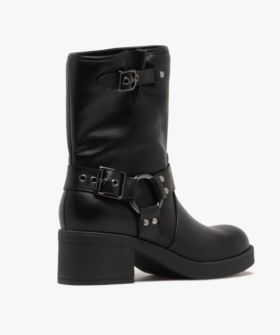 Boots femme à talon et bout carrés avec col large et souple  vue5 - 5 MILES - GEMO
