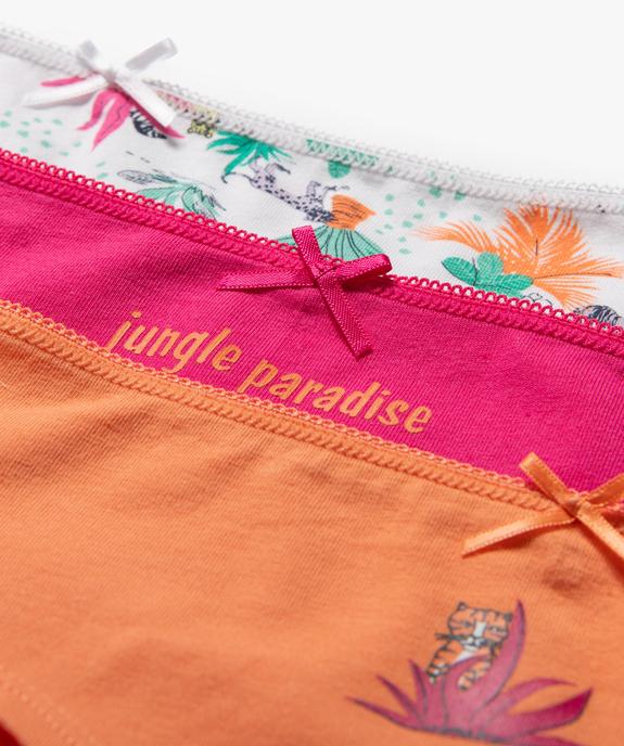 Shorties en coton stretch motifs jungle fille (lot de 3) vue2 - GEMO 4G FILLE - GEMO