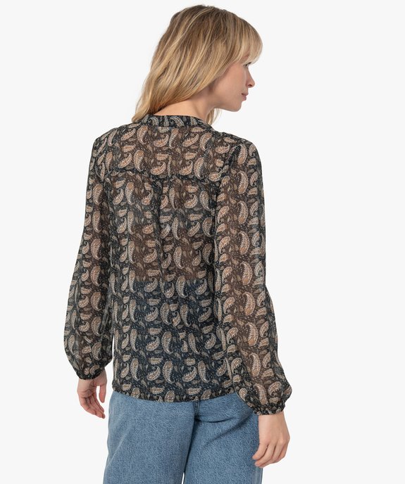 Blouse femme transparente à motifs cachemire vue3 - GEMO(FEMME PAP) - GEMO