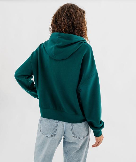 Sweat zippé à capuche coupe ample en maille stretch douce femme vue3 - GEMO(FEMME PAP) - GEMO