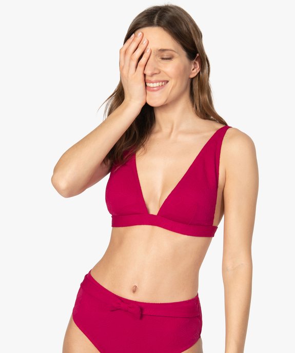 Haut de maillot de bain femme triangle avec bretelles multipositions vue1 - GEMO (PLAGE) - GEMO