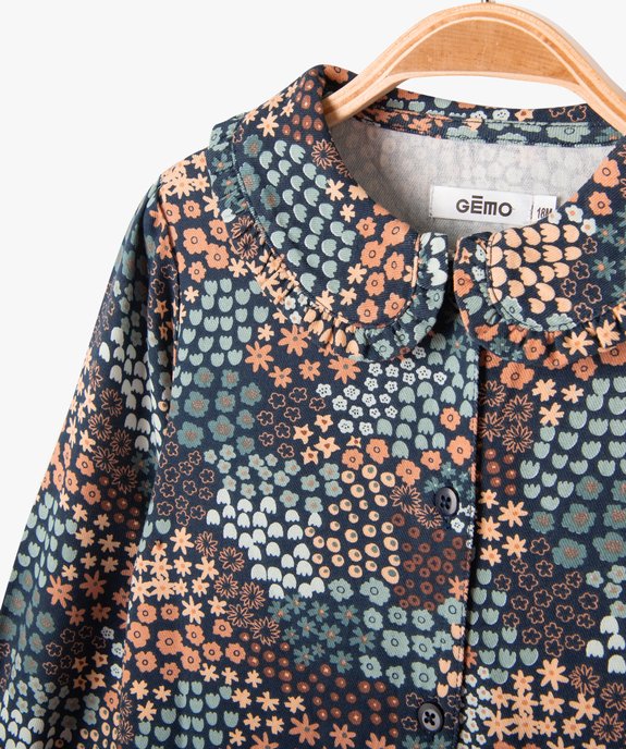 Blouse à manches longues avec col Claudine bébé fille vue2 - GEMO(BEBE DEBT) - GEMO