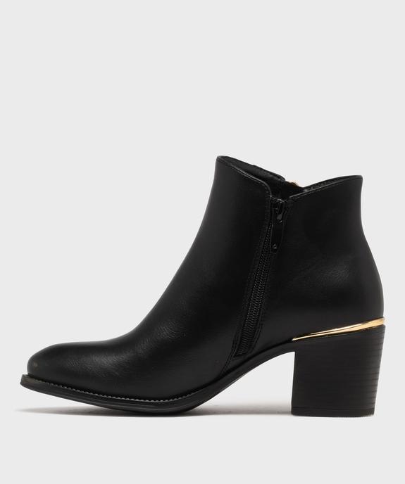 Boots à talon avec zip décoratif femme - Valentina Baldano vue3 - GEMO(URBAIN) - GEMO