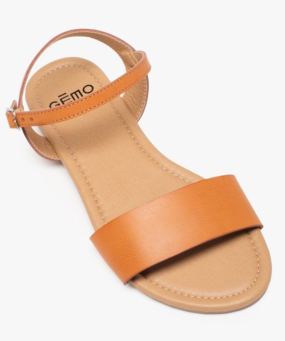 Nu-pieds femme unis à talon plat et bride large vue5 - GEMO (CASUAL) - GEMO