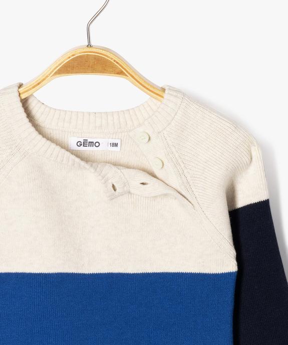 Pull en coton 4 couleurs bébé garçon vue2 - GEMO(BEBE DEBT) - GEMO