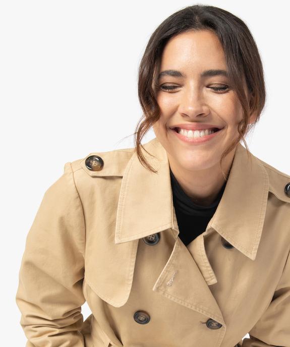 Trench court femme avec ceinture vue6 - GEMO(FEMME PAP) - GEMO