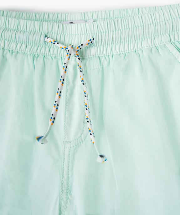 Bermuda garçon en toile au coloris unique et à taille élastiquée vue2 - GEMO (JUNIOR) - GEMO