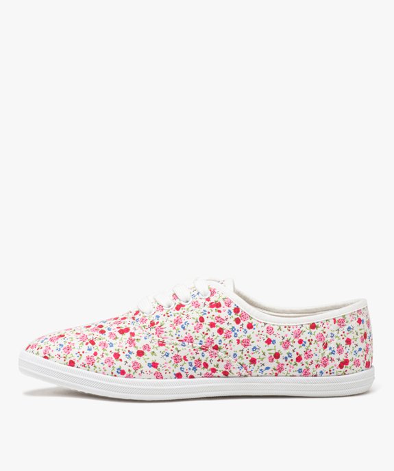Baskets femme en toile à semelle fine et fermeture lacets vue4 - GEMO (SPORTSWR) - GEMO