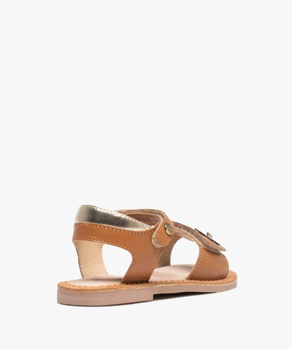 Sandales fille unies dessus en cuir et détail brillant - Lulu Castagnette vue4 - LULU CASTAGNETT - GEMO