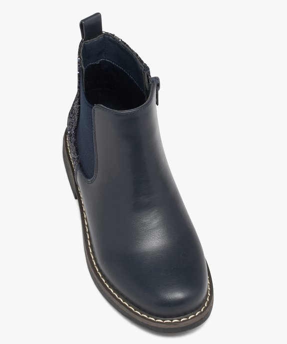 Boots fille unies style Chelsea à strass vue5 - GEMO (ENFANT) - GEMO