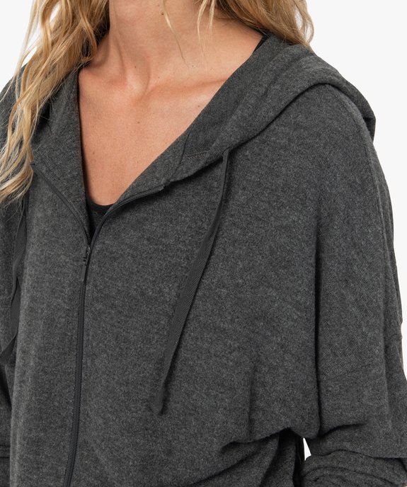 Veste d'intérieur femme en maille fine et douce vue2 - GEMO(HOMWR FEM) - GEMO