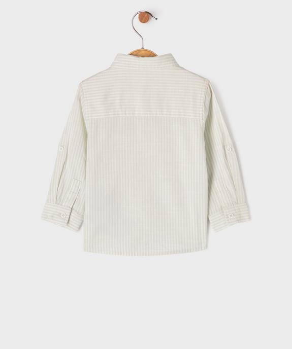 Chemise rayée en coton bébé garçon vue3 - GEMO(BEBE DEBT) - GEMO