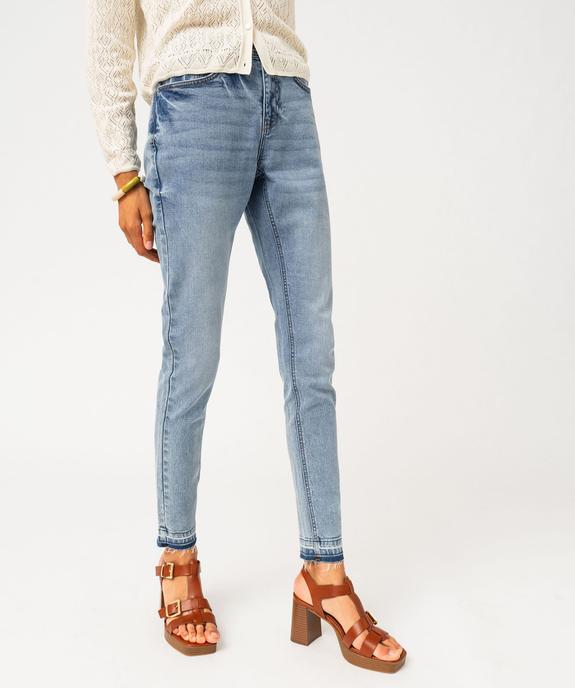 Jean skinny extensible taille normale avec bas sans coutures femme - GEMO 4G FEMME Jean skinny extensible taille normale avec bas sans coutures femme vue1 - GEMO 4G FEMME - GEMO