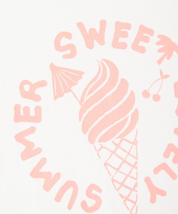 Tee-shirt manches courtes en jersey de coton imprimé fille vue2 - GEMO 4G FILLE - GEMO